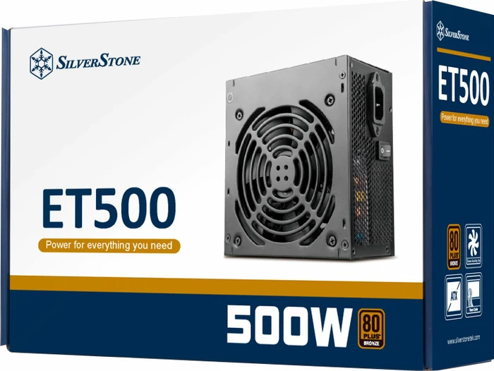 SilverStone Essential Bronze ET500-B 500W, ATX 2.4