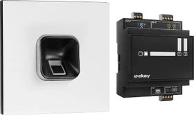 ekey sLine Fingerprintset für Gira 106, inkl. Controller REG, verkehrsweiß, Fingerprint-Reader