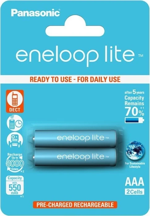 Panasonic eneloop lite (Gen 2) Micro AAA NiMH 550mAh, 2er-Pack