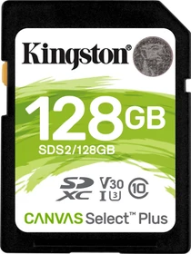 Kingston Canvas Select Plus Gen3 R100/W85 128GB, UHS-I U3, Class 10