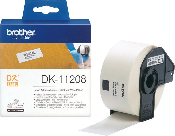 Brother Endlosetiketten DK-11208, 38x90mm, weiß, 1er-Pack (400 Etiketten)