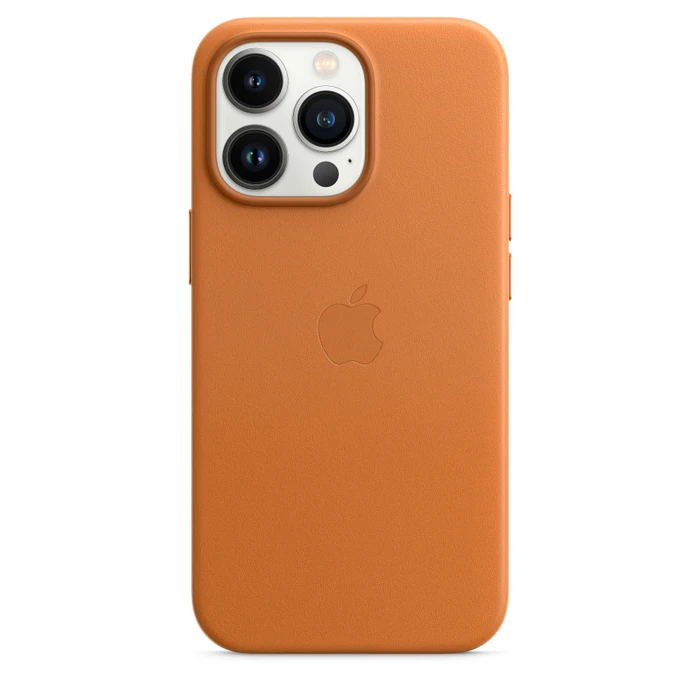 Apple Leder Case mit MagSafe für iPhone 13 Pro goldbraun