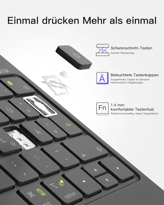 Inateck Magnetische Tastaturhülle für iPad Air 6 11"/iPad Air 5/iPad Pro 11", schwarz, DE