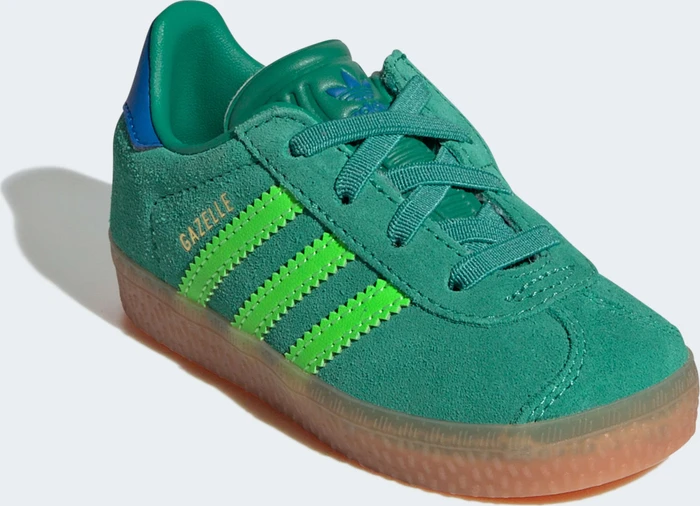 adidas Gazelle Comfort Closure Elastic Laces semi court green/solar green/blue bird (Junior)