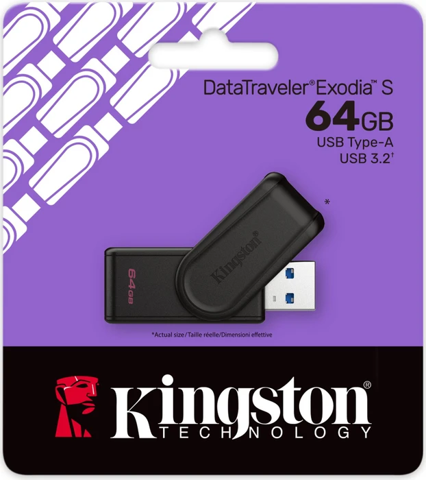 Kingston DataTraveler Exodia S 64GB schwarz, USB-A, USB 3.2 Gen 1×1