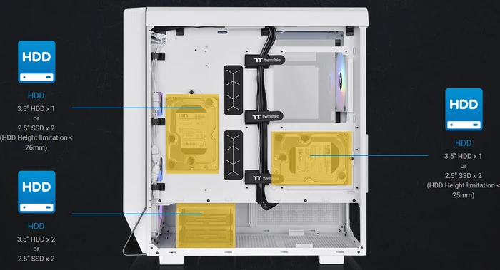 Thermaltake Ceres 500 TG ARGB Snow Edition, weiß, Glasfenster