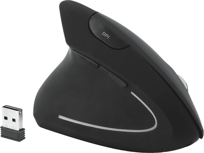 MediaRange Vertical Wireless Maus schwarz, Linkshänder, USB