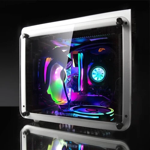 Raijintek Metis Evo TGS, weiß/schwarz, Glasfenster, Mini-ITX