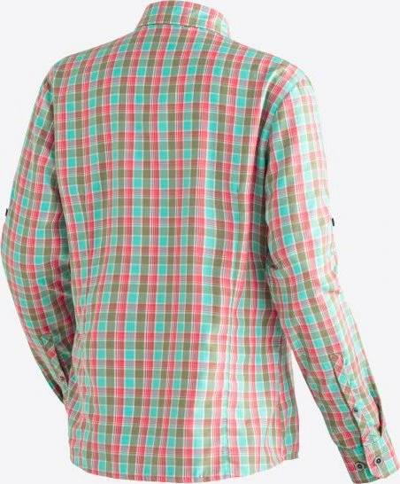 Maier Sports Nanni Hemd langarm green lightblue/red check (Damen)