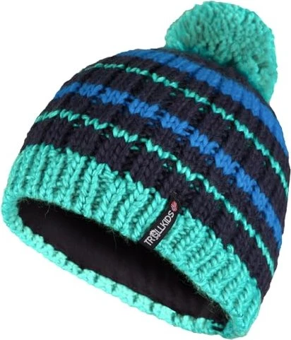 Trollkids Hafjell Bobble Mütze navy/aqua (Junior)