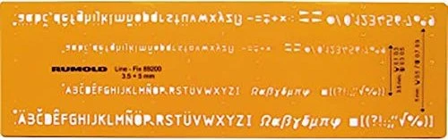 Rumold Schriftschablone für Fineliner, 3.5+5mm, orange