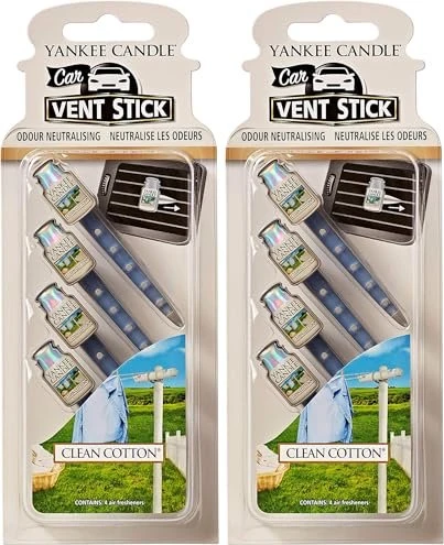 Yankee Candle Car Vent Sticks Clean Cotton