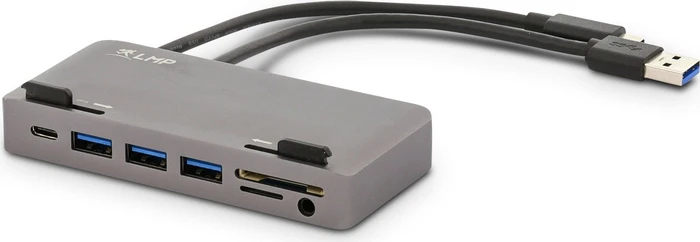 LMP USB-C Attach Hub, 1x USB-C 3.0 [Stecker], 1x USB-A 3.0 [Stecker], Space Gray