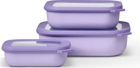 Mepal Multischüssel Cirqula rechteckig flach Aufbewahrungsbehälter-Set nordic lilac, 3-tlg.