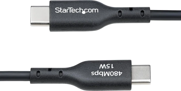 StarTech USB 2.0 Kabel, USB-C 2.0 auf USB-A 2.0, 3A Schnellladekabel, TPE-Mantel, schwarz, 4m