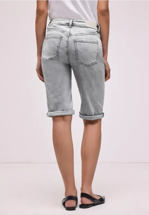 Street One Jane Bermuda Shorts mit Turn-Up Detail Jeans mid grey wash (Damen)