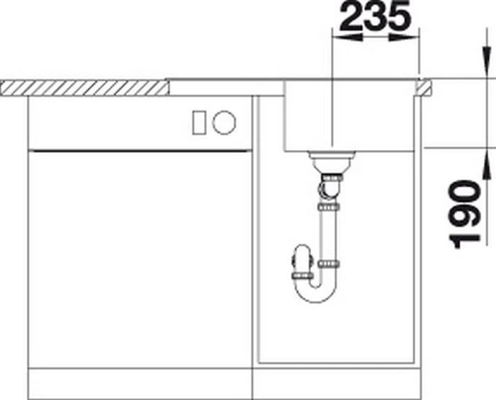 Blanco Zia 45 S Compact Einbau Becken reversibel mit Ablauffernbedienung champagner