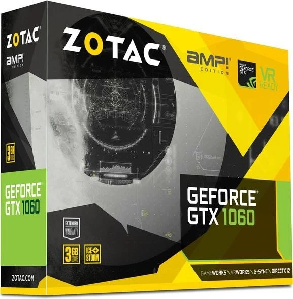 Zotac GeForce GTX 1060 AMP! Edition, 3GB GDDR5, DVI, HDMI, 3x DP