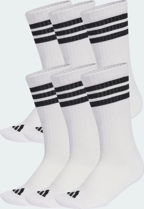 adidas 3-Streifen Essentials Cushioned Crew Socken weiß/schwarz, 3 Paare