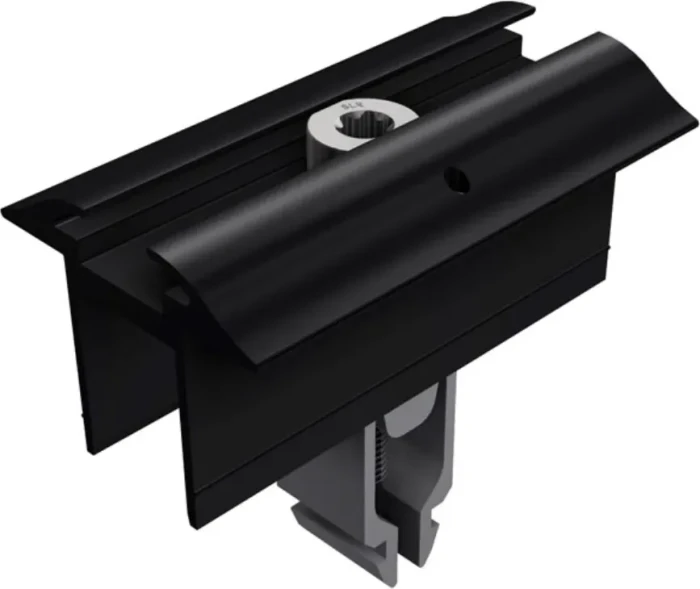 SL Rack Mittelklemme mit Erdung schwarz eloxiert