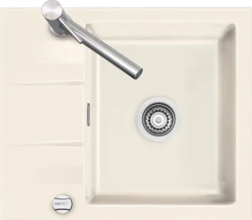 systemceram Genea 60 Einbau Becken reversibel mit Ablauffernbedienung magnolie
