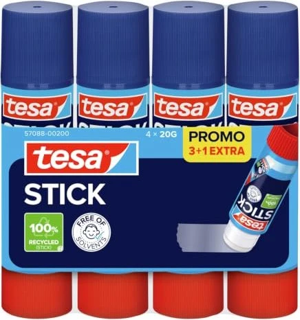 tesa Stick Klebestift, 80g (4x 20g)