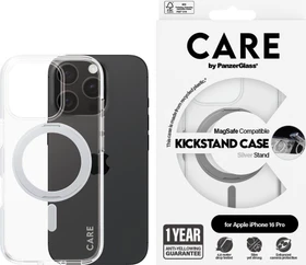 PanzerGlass Care Feature Case Kickstand MagSafe für Apple iPhone 16 Pro silber