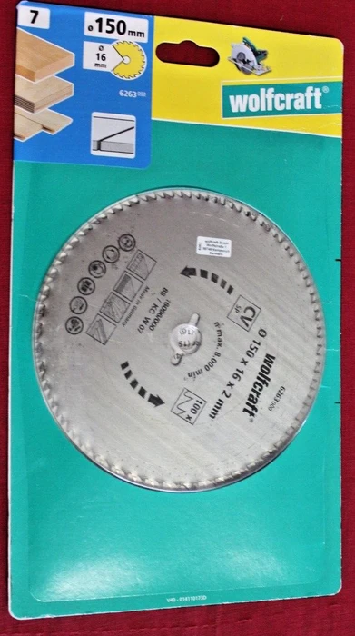 Wolfcraft Serie Blau Kreissägeblatt 100Z, 150x2x16mm, 1 Stück