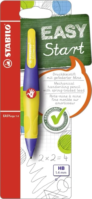 STABILO EASYergo Druckbleistift HB 1.4mm graphit, aquamarin/violett, Linkshänder, 3 Minen