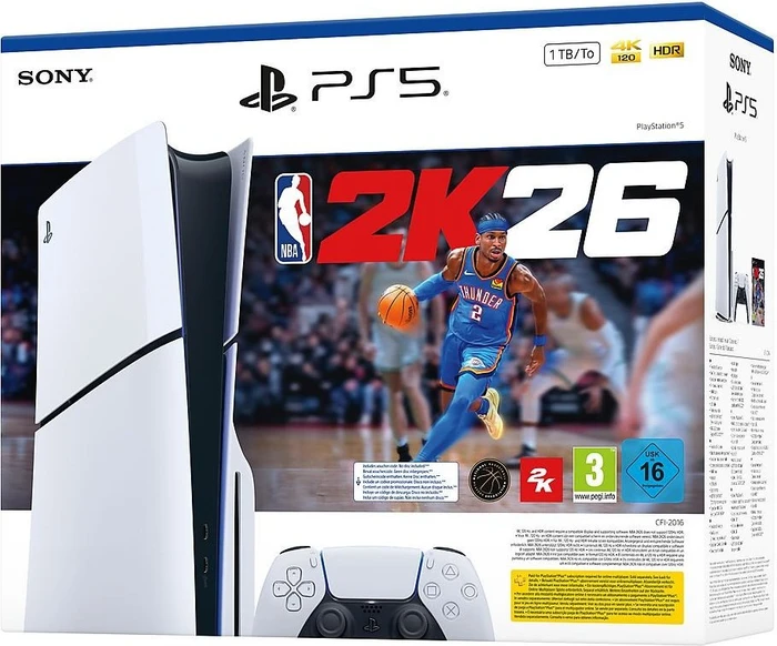 Sony PlayStation 5 Slim - 1TB NBA 2K26 Bundle weiß