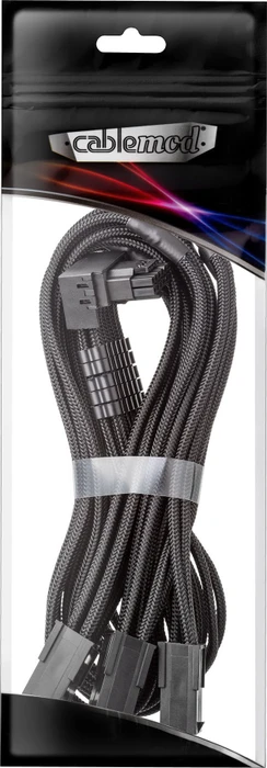 CableMod C-Series Pro, 12V-2x6 Kabel, 3x 8-Pin PCIe Stecker auf 16-Pin PCIe 5.1 12V-2x6 Stecker, Adapterkabel, 90°, Variante B, schwarz, 45cm