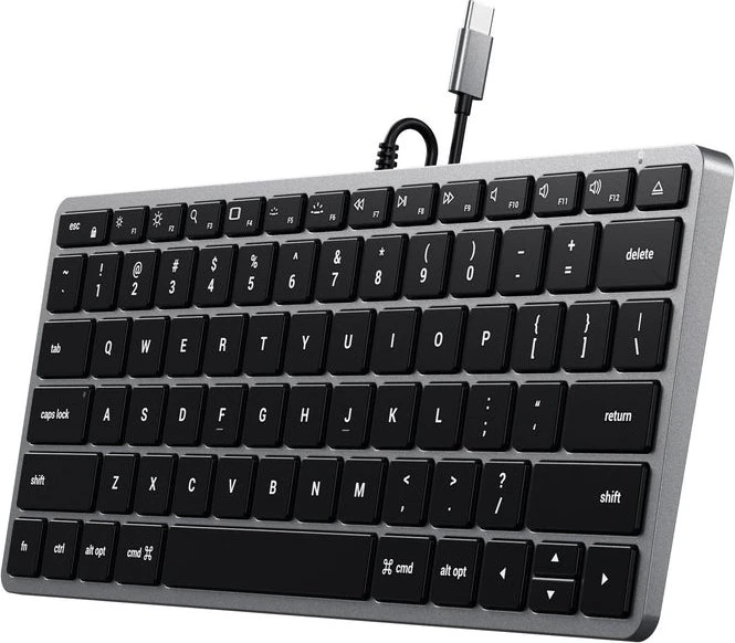 Satechi Slim W1 Wired Backlit Keyboard, -C, schwarz/grau, USB, US