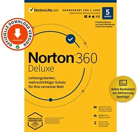 NortonLifeLock Norton 360 Deluxe, 5 User, 1 Jahr, ESD (deutsch) (Multi-Device)