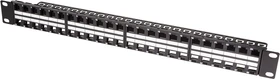LogiLink Patchpanel für RJ-45 Keystone Module 19" , ungeschirmt, 48-Port, 1HE, 19", 1HE, schwarz