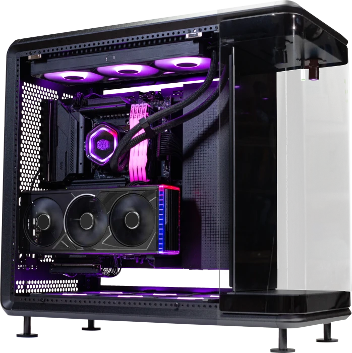 Cooler Master MasterFrame 360 Panorama, schwarz, Glasfenster