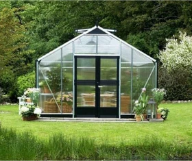 Juliana Gärtner 18.8m² 10mm Polycarbonat Gewächshaus blank/schwarz