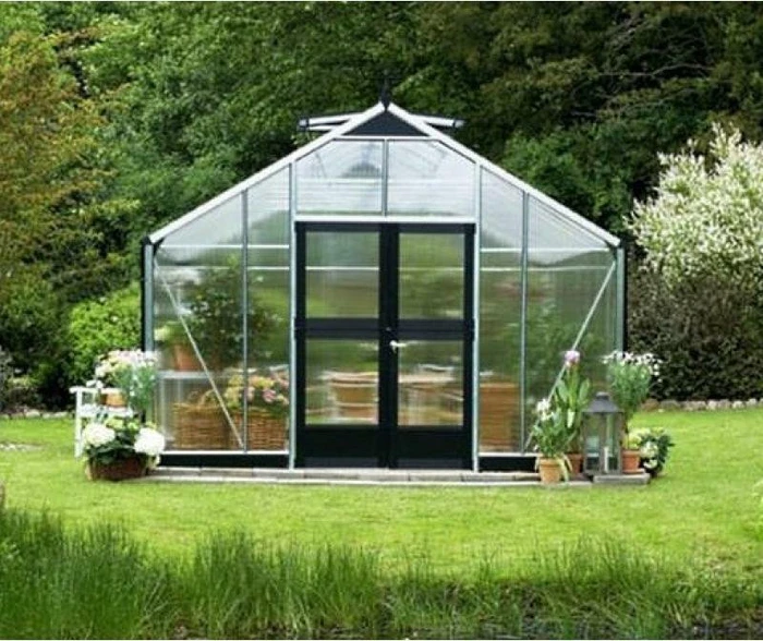 Juliana Gärtner 18.8m² 10mm Polycarbonat Gewächshaus blank/schwarz