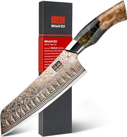Shan Zu Venus Kupfer Damast Santokumesser 17.8cm