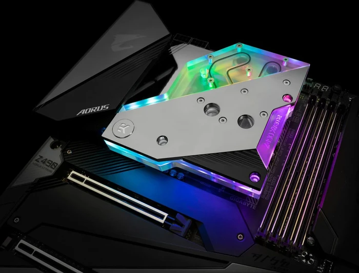 EK Water Blocks Quantum Line EK-Quantum Momentum Aorus Z490 Xtreme D-RGB Monoblock, Nickel, Acryl