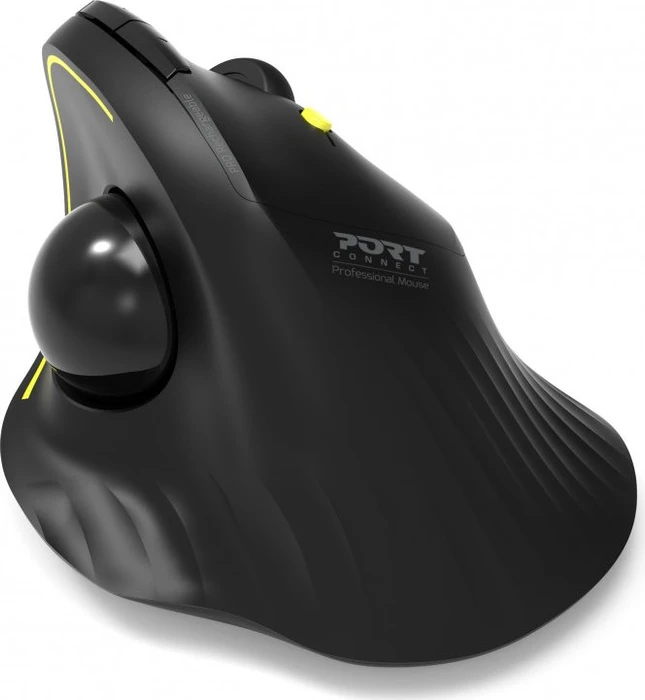 Port Designs Wireless Ergonomic Rechargeable Trackball, USB-A/Bluetooth