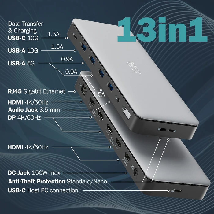 Digitus USB-C Docking Station 13-Port, USB-C 3.1 [Buchse]
