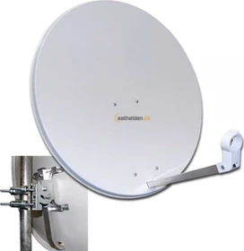 MegaSat 80cm Spiegel Stahl lichtgrau