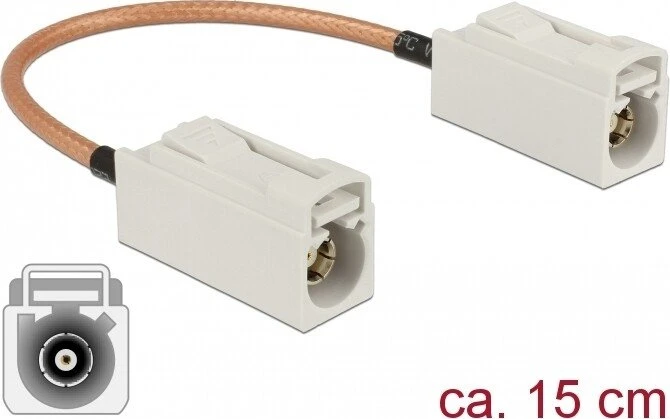 DeLOCK RG-316 Antennenkabel, FAKRA B (Buchse)/FAKRA B (Buchse), 0.15m