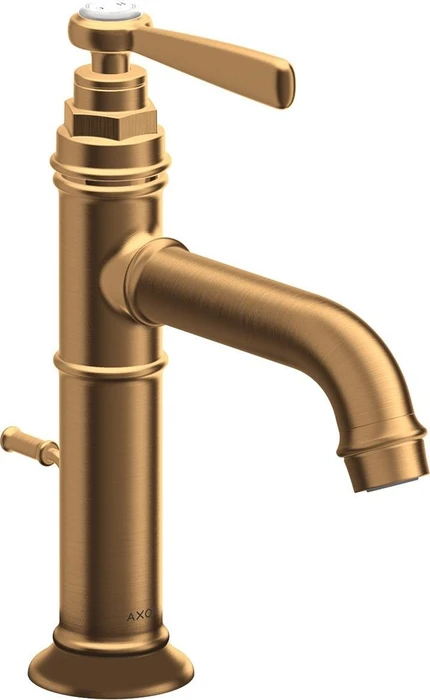 Hansgrohe Axor Montreux Einhebel-Waschbeckenarmatur 100 mit Hebelgriff und Ablauffernbedienung brushed gold optic