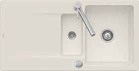 Villeroy & Boch Siluet 60 R Einbau Becken reversibel mit Ablauffernbedienung crema