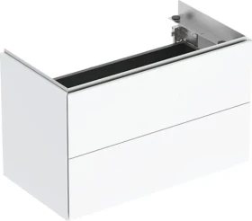 Geberit ONE Unterschrank für Waschtisch, mit zwei Schubladen, verkürzte Ausladung, 59cm, weiß/lackiert hochglanz