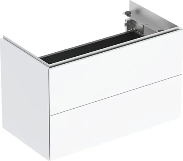 Geberit ONE Unterschrank für Waschtisch, mit zwei Schubladen, verkürzte Ausladung, 59cm, weiß/lackiert hochglanz