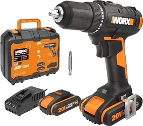 Worx 20V PowerShare Akku-Bohrschrauber inkl. Koffer + 2 Akkus 2.0Ah