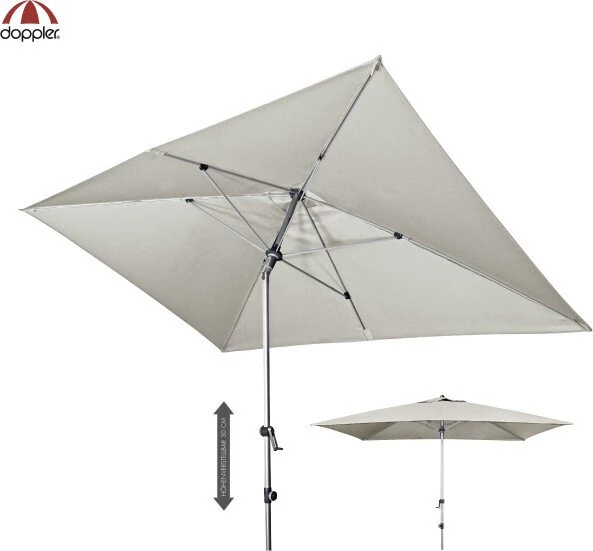 Doppler Expert Auto Tilt Sonnenschirm 300x200cm hellgrau