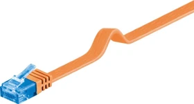 goobay Flach-Patchkabel, Cat6a, U/UTP, RJ-45/RJ-45, 2m, orange